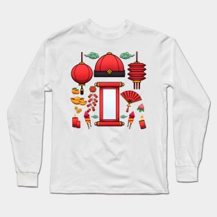 Lunar New Year Elements Long Sleeve T-Shirt